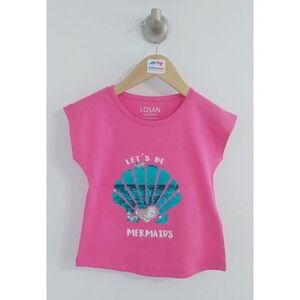 Pink Mermaid Kids T-Shirt with Sequins